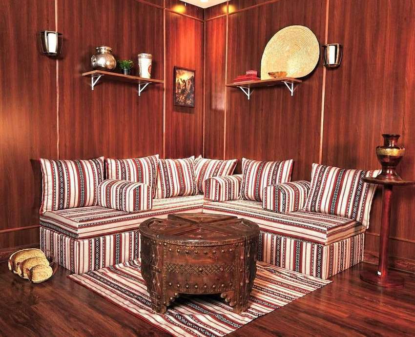 Traditional Qatari majlis seating corner